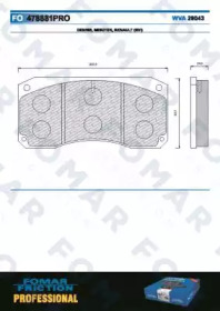 FOMAR FRICTION fo478881 -  Комплект тормозных колодок, дисковый тормоз
